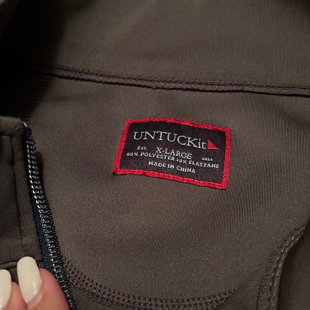 UNTUCKit Men's Gray Pullover Quarter Zip Top Size XL